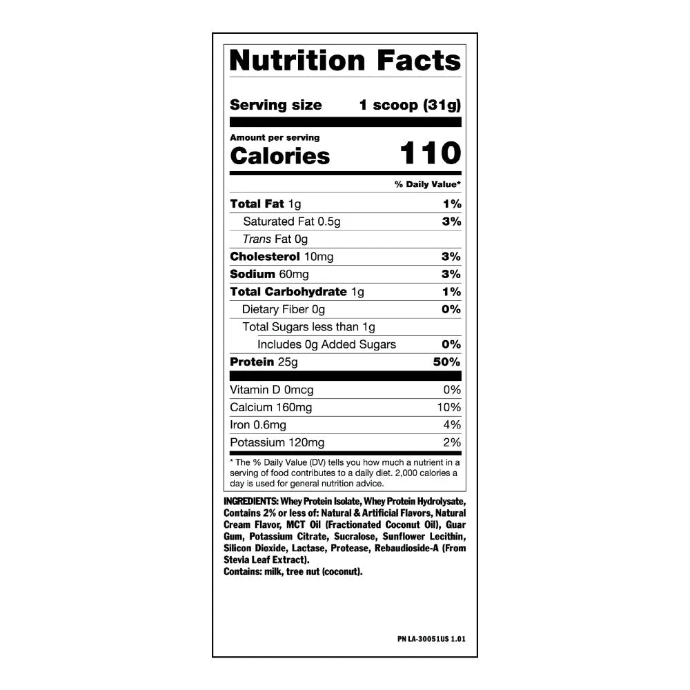 ISO SURGE 1.6LBS TABLA NUTRICIONAL