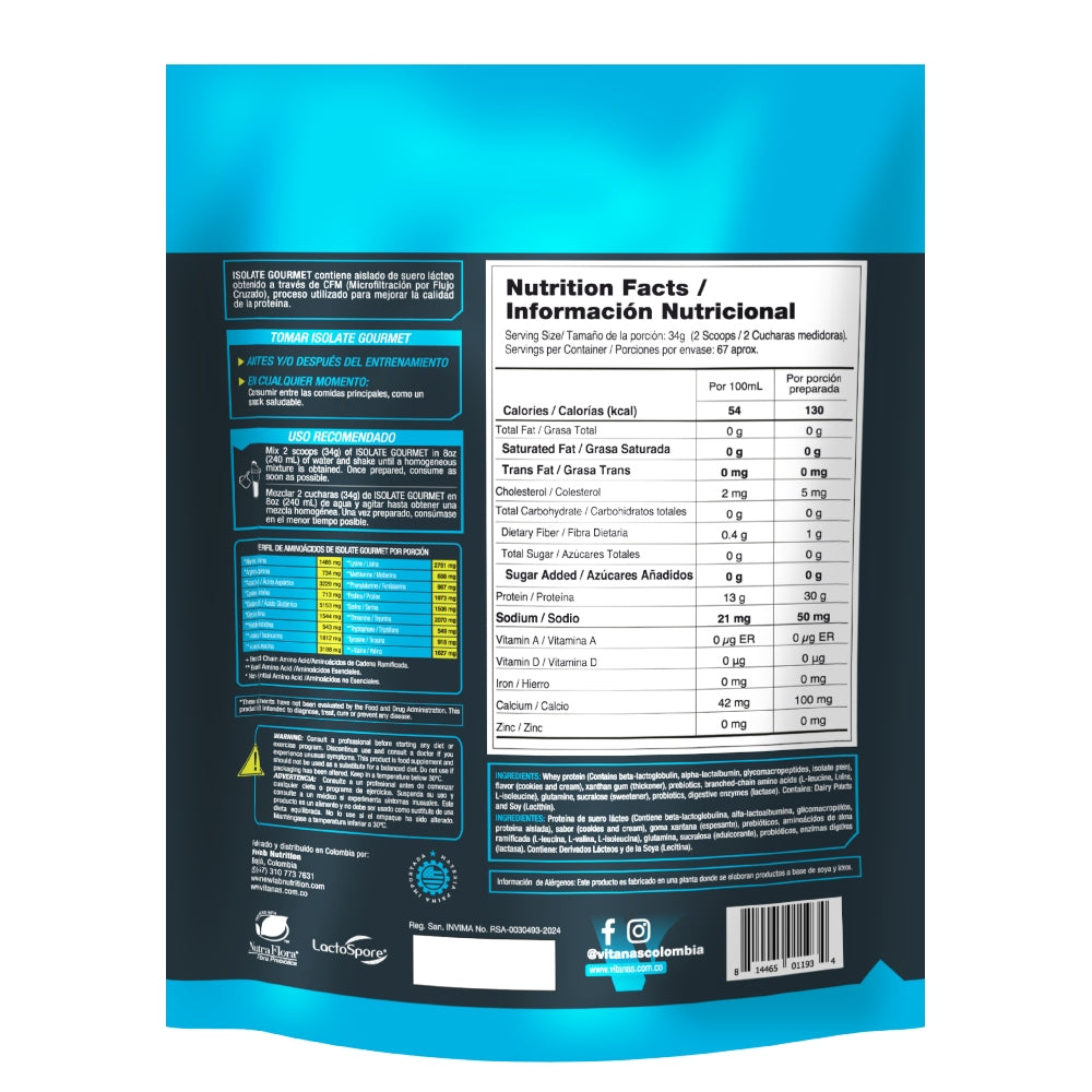 PROTEINA AISLADA - ISOLATE GOURMET 5 LB