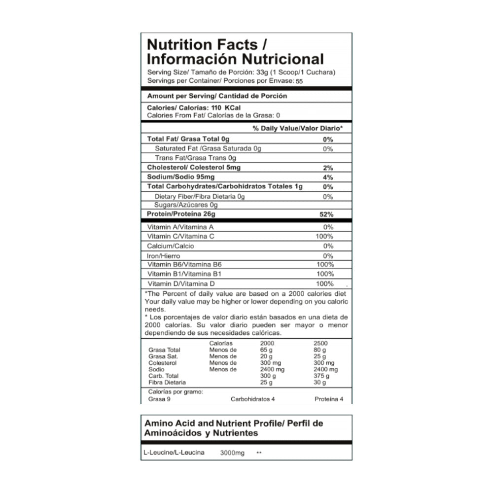 best protein tabla nutricional