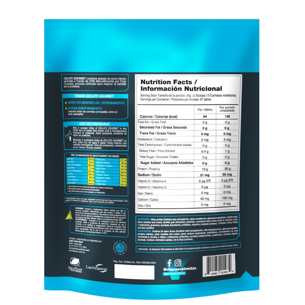 PROTEINA AISLADA - ISOLATE GOURMET 5 LB