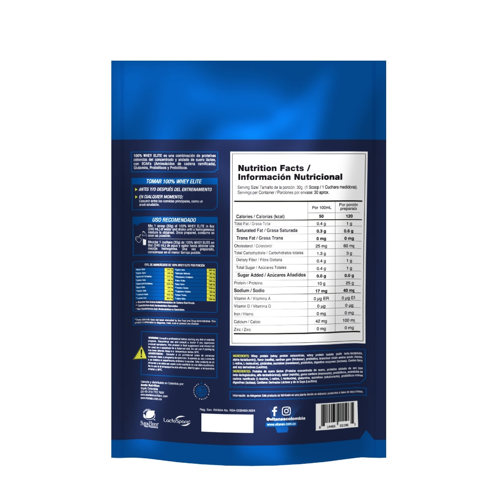100% PROTEÍNA WHEY - WHEY ELITE 2 LB