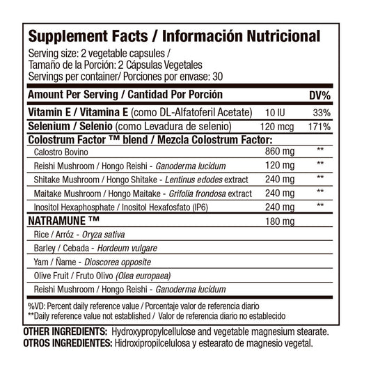 Calostro bovino tabla