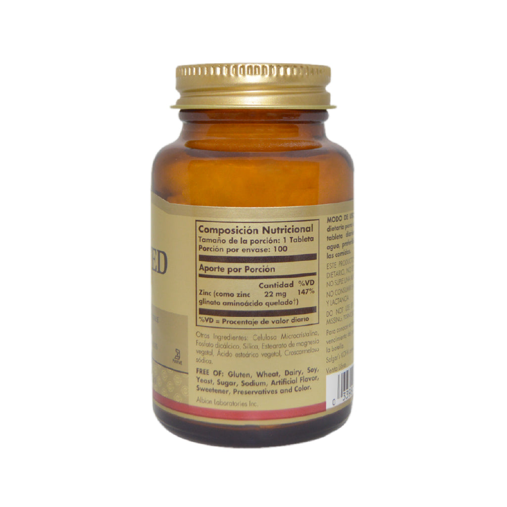ZINC QUELADO / 100 CÁPSULAS