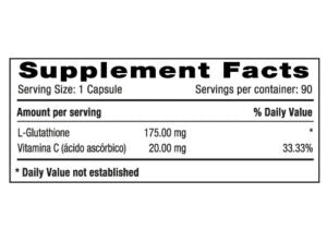 L-GLUTATHIONE 175 MG + VITAMINA C x 90