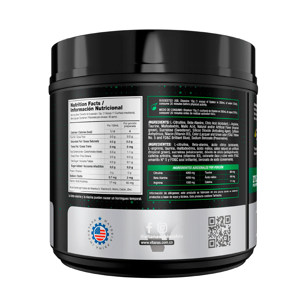 DYLATOR PRE-WORKOUT 30 SERVICIOS