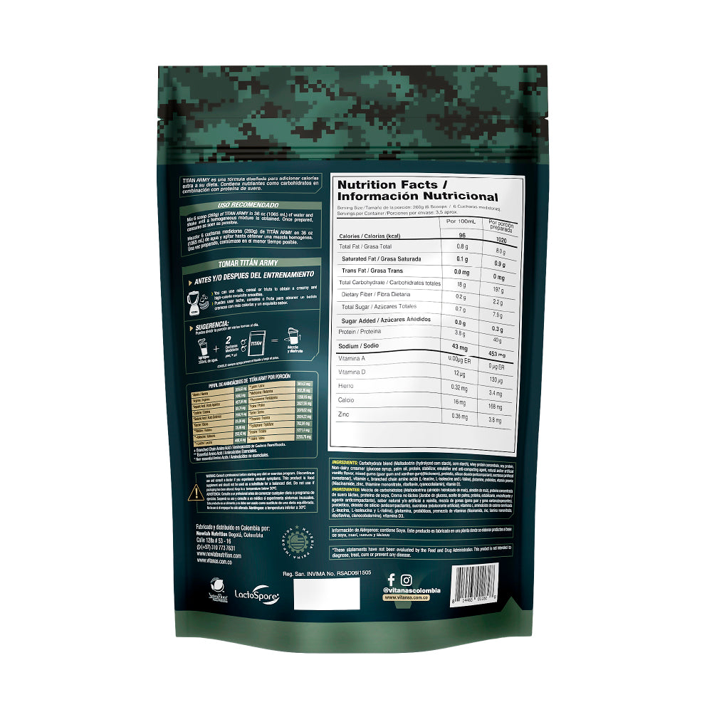 TITAN ARMY 2 LB - PROTEINA HIPERCALORICA