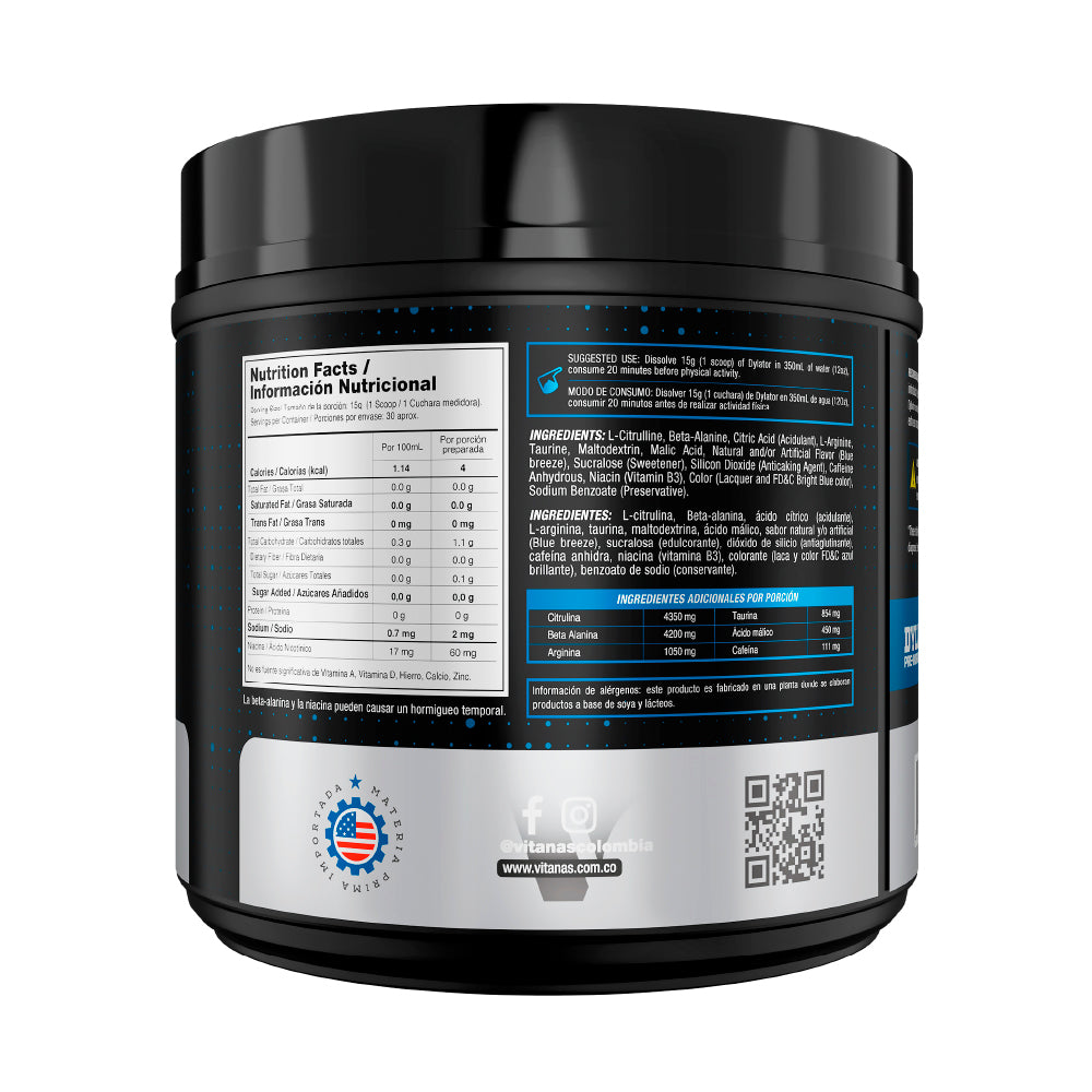 DYLATOR PRE-WORKOUT 30 SERVICIOS