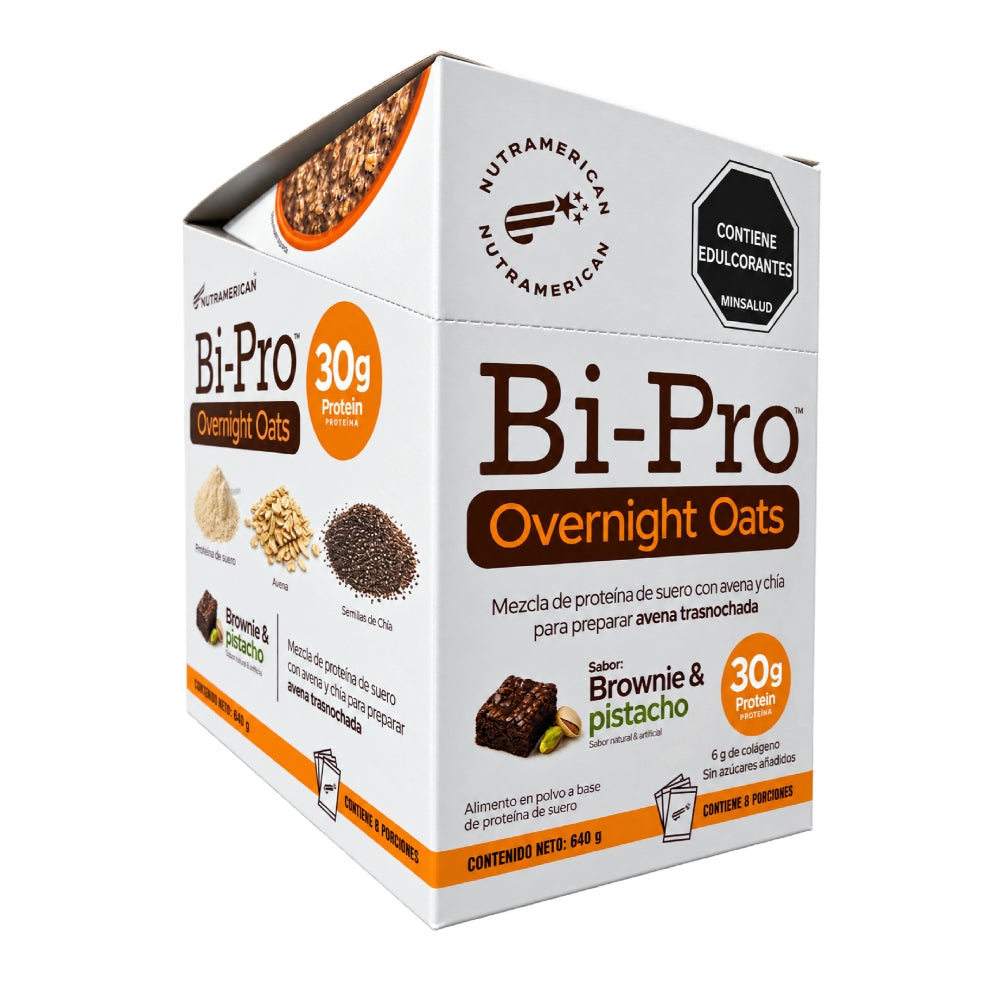 BIPRO OVERNIGHT OATS - 8 SACHETS - PROTEÍNA WHEY CON AVENA Y CHIA