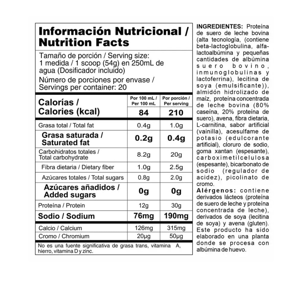 BIPRO RIPPED 2 LB - PROTEINA CON L-CARNITINA Y PICOLINATO DE CROMO