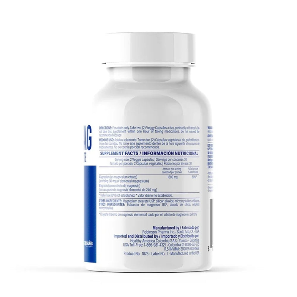 CITRAMAG 1500MG - 60 CAPSULES - CITRATO DE MAGNESIO