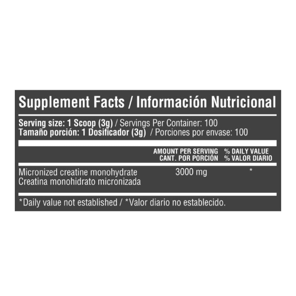 CREATINA MONOHIDRATADA: CREATINE MONOHYDRATE 3000 /100 SERVICIOS
