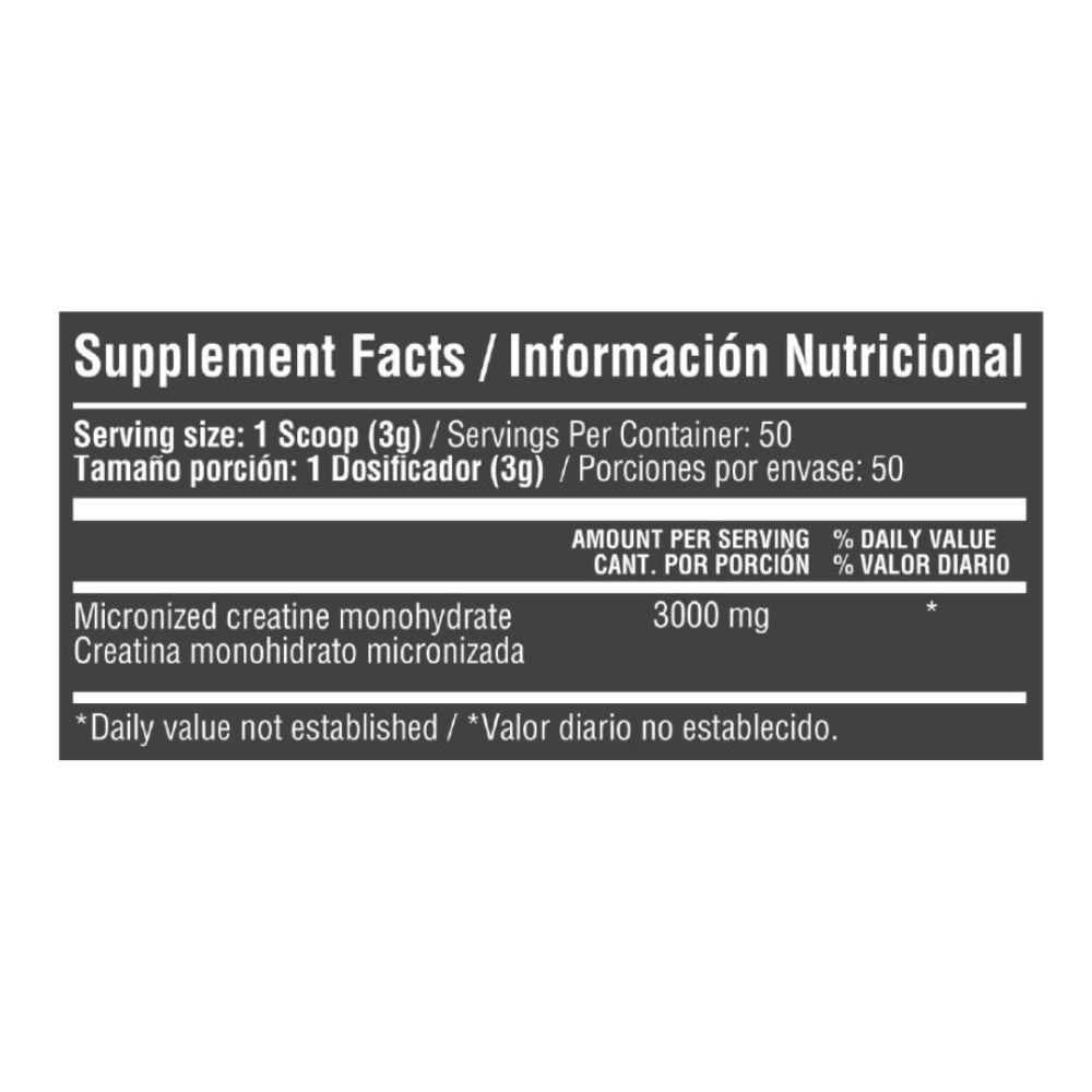 CREATINE MONOHYDRATE 3000  /50 SERVICIOS