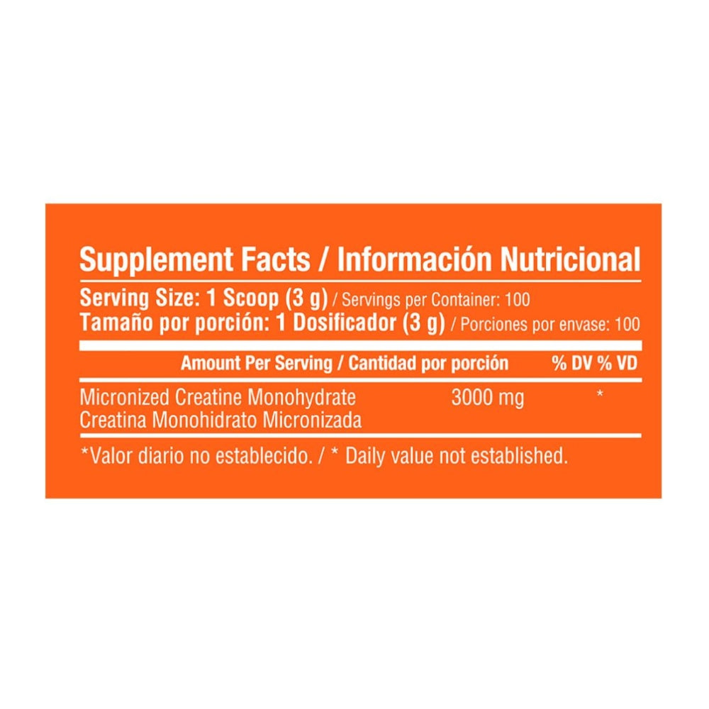 CREATINA MONOHIDRATADA: CREATINE MONOHYDRATE 3000 /100 SERVICIOS