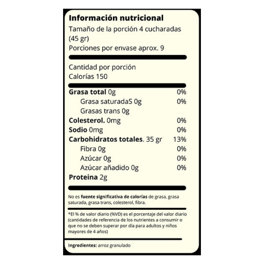 CREMA DE ARROZ 550 G - SIN SABOR