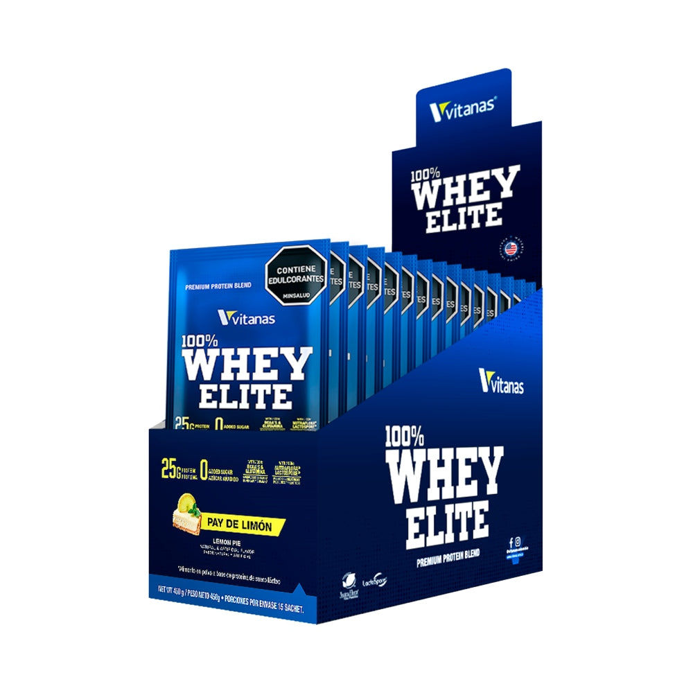 100% WHEY ELITE PAY DE LIMÓN DISPLAY - 15 SACHETS