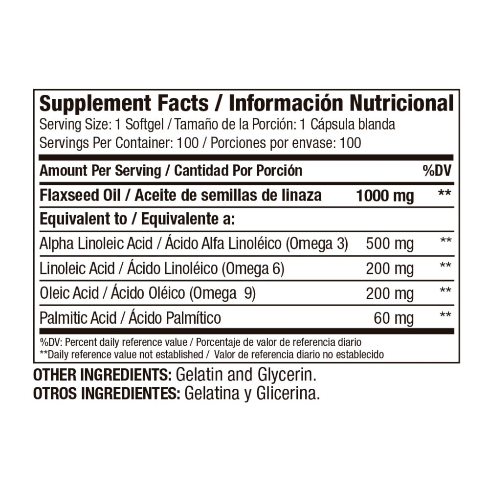 FLAX SEED OIL 1000 MG - OMEGA 3 , 6, 9