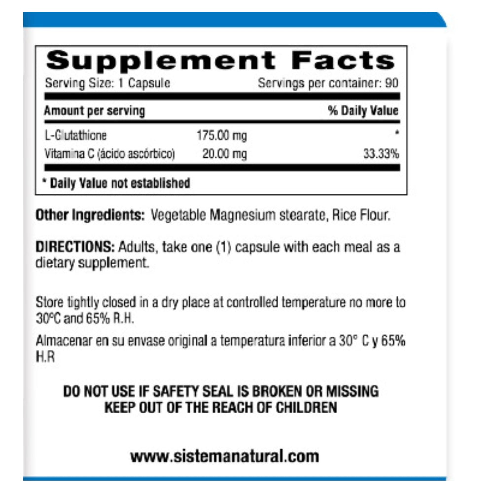 L-GLUTATHIONE 175 MG + VITAMINA C