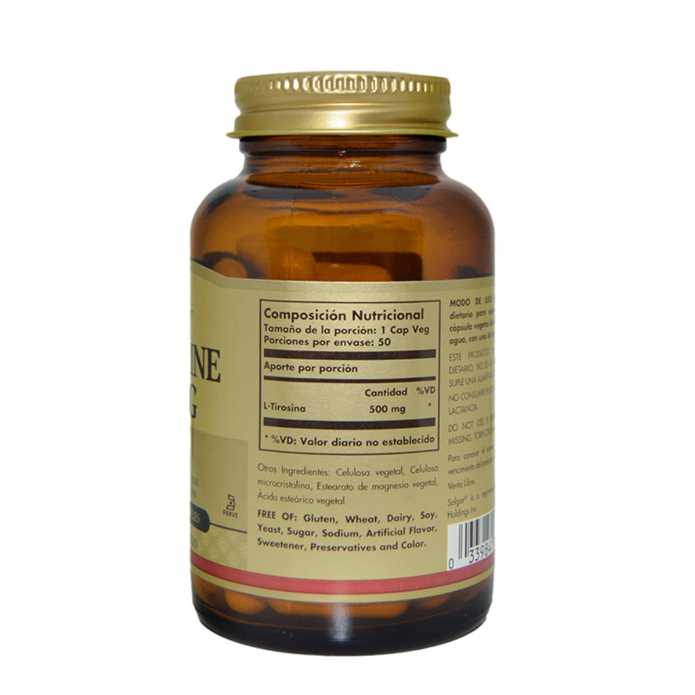 L-TYROSINE 500 MG - 100 CÁPSULAS VEGETALES