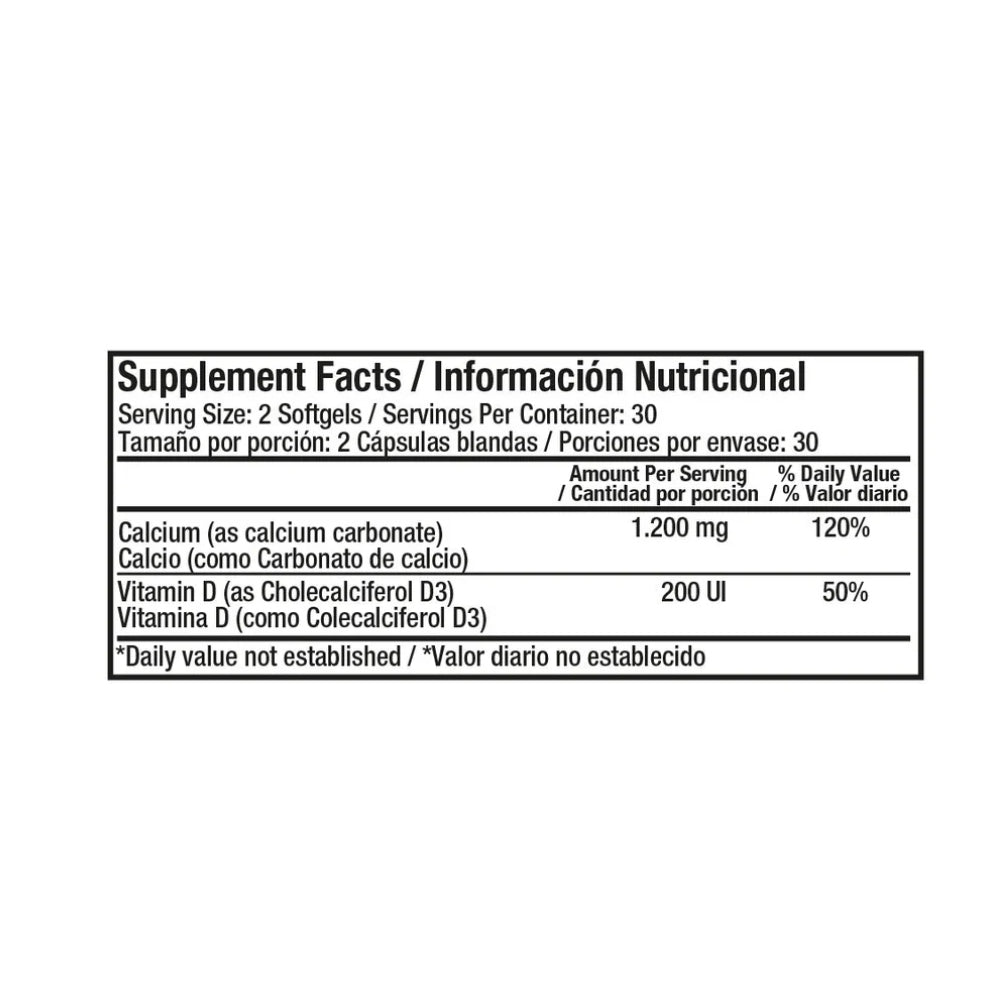 LIQUID ABSORBABLE CALCIUM 1200MG PLUS VITAMIN D3 - 60 SOFTGELS