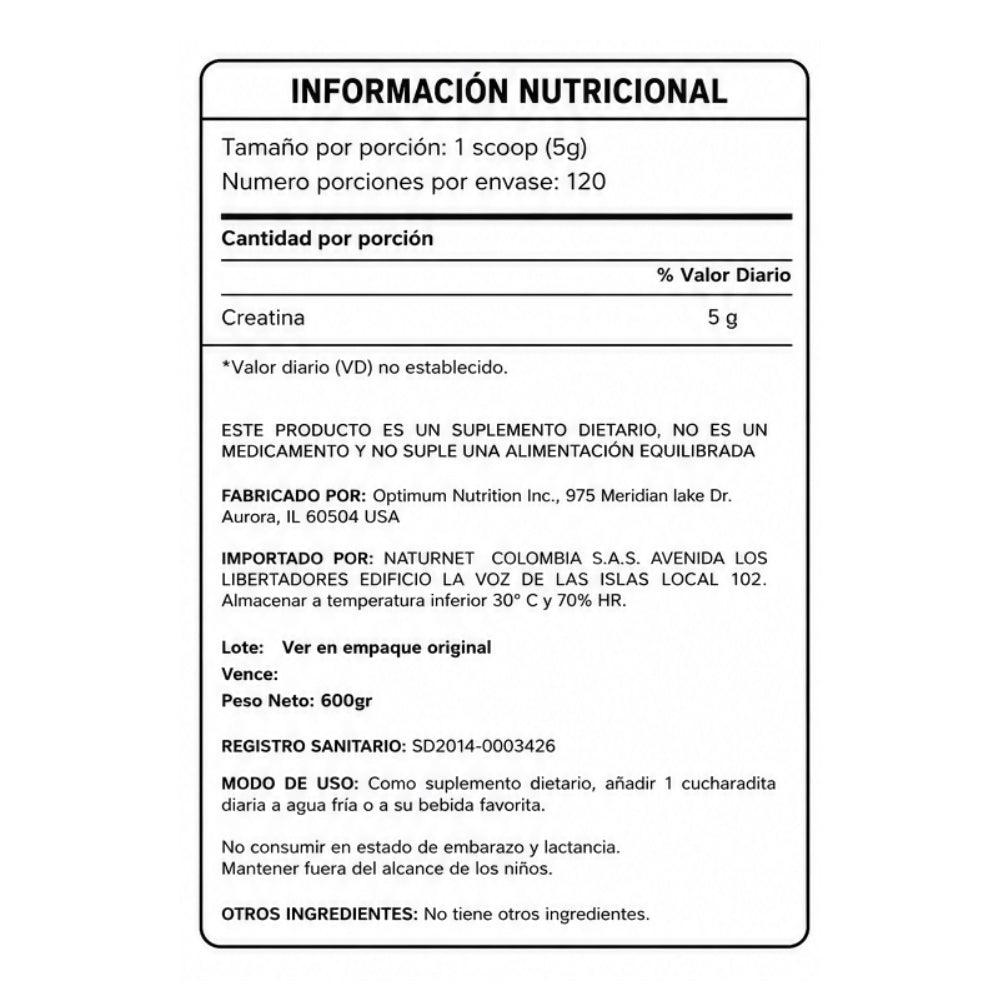 MICRONIZED CREATINE POWDER - 120 SERVICIOS - CREATINA MONOHIDRATO