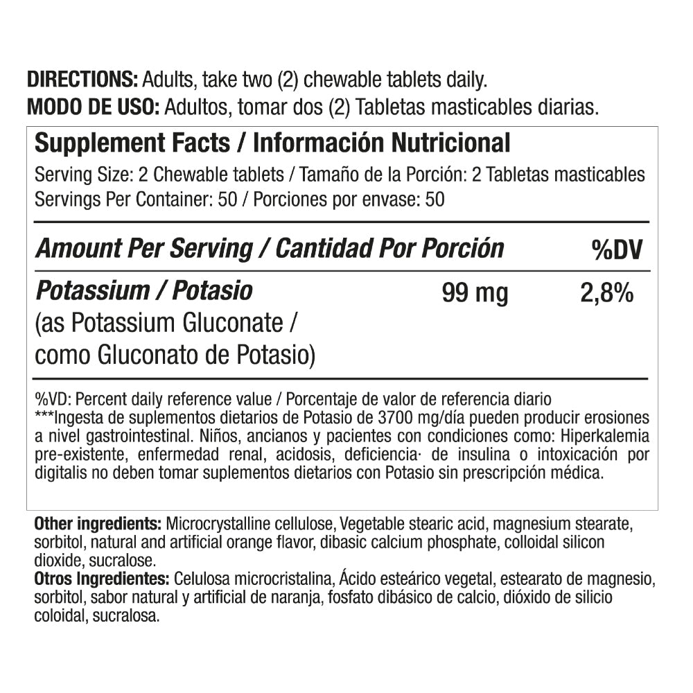 POTASIO 595 MG MASTICABLE