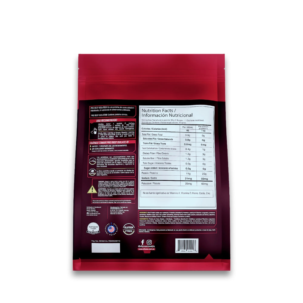 PRO BEEF ISOLATE 2 LB - PROTEINA HIDROLIZADA DE CARNE