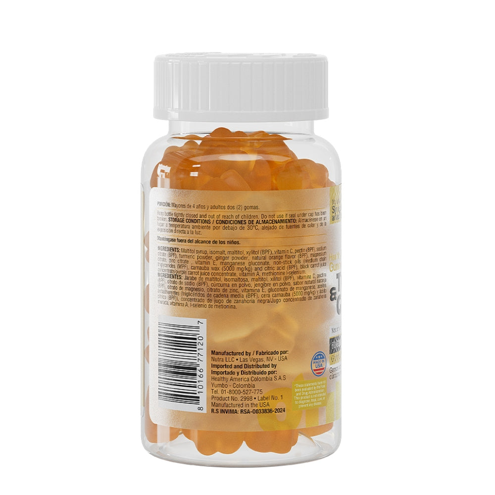 TURMERIC & GINGER 60 GUMMIES - CURCUMA Y JENGIBRE