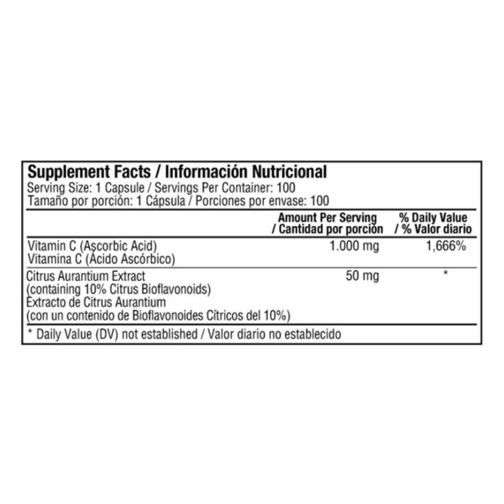 VITAMINA C 1000 MG CON COMPLEJO DE BIOFLAVONOIDE