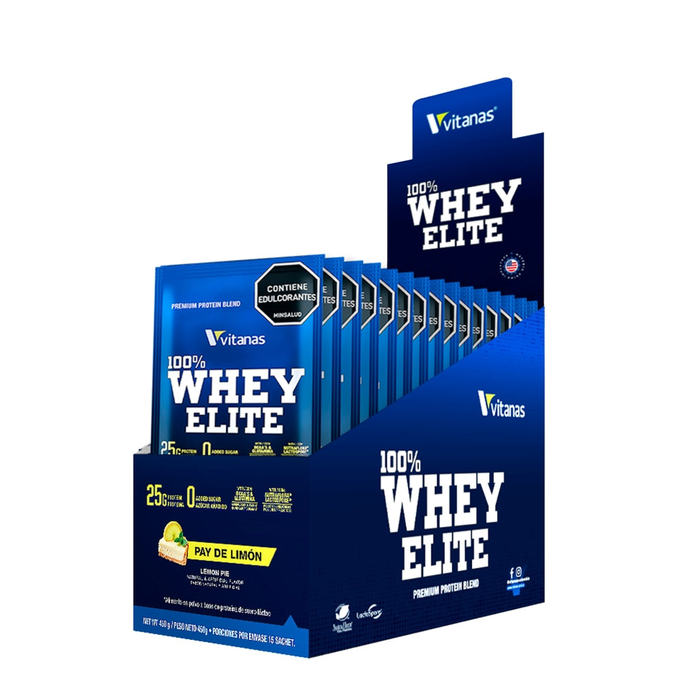 100% WHEY ELITE PAY DE LIMON / 15 SACHETS