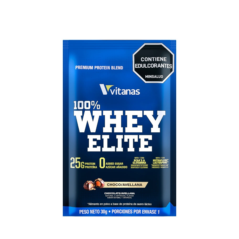 100% WHEY ELITE CHOCOAVELLANA / 15 SACHETS