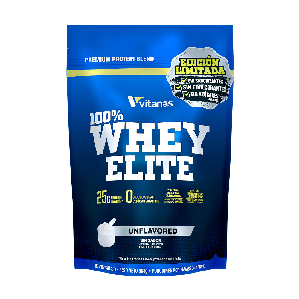 100% WHEY ELITE 2 LB UNFLAVORED - PROTEINA WHEY SABOR NATURAL