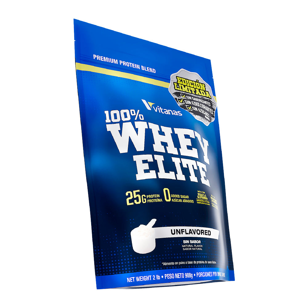 100% WHEY ELITE 2 LB UNFLAVORED - PROTEINA WHEY SABOR NATURAL